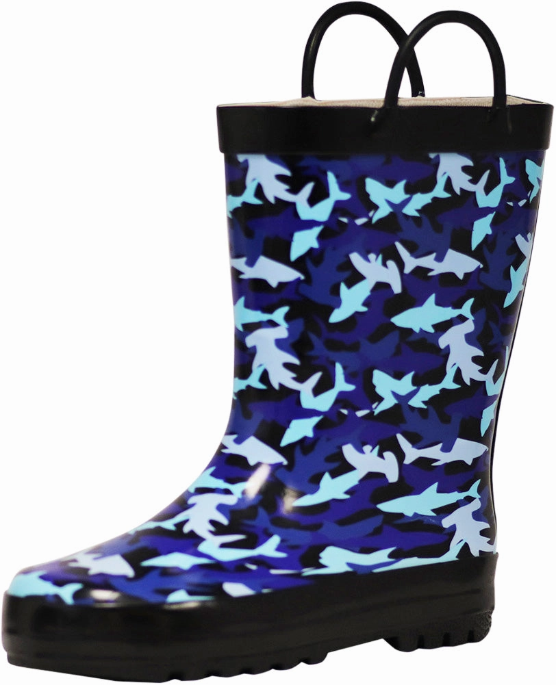 Norty Toddlers to Big Kids Boy's Girl's Waterproof Rubber Rain Boots Austin Boots