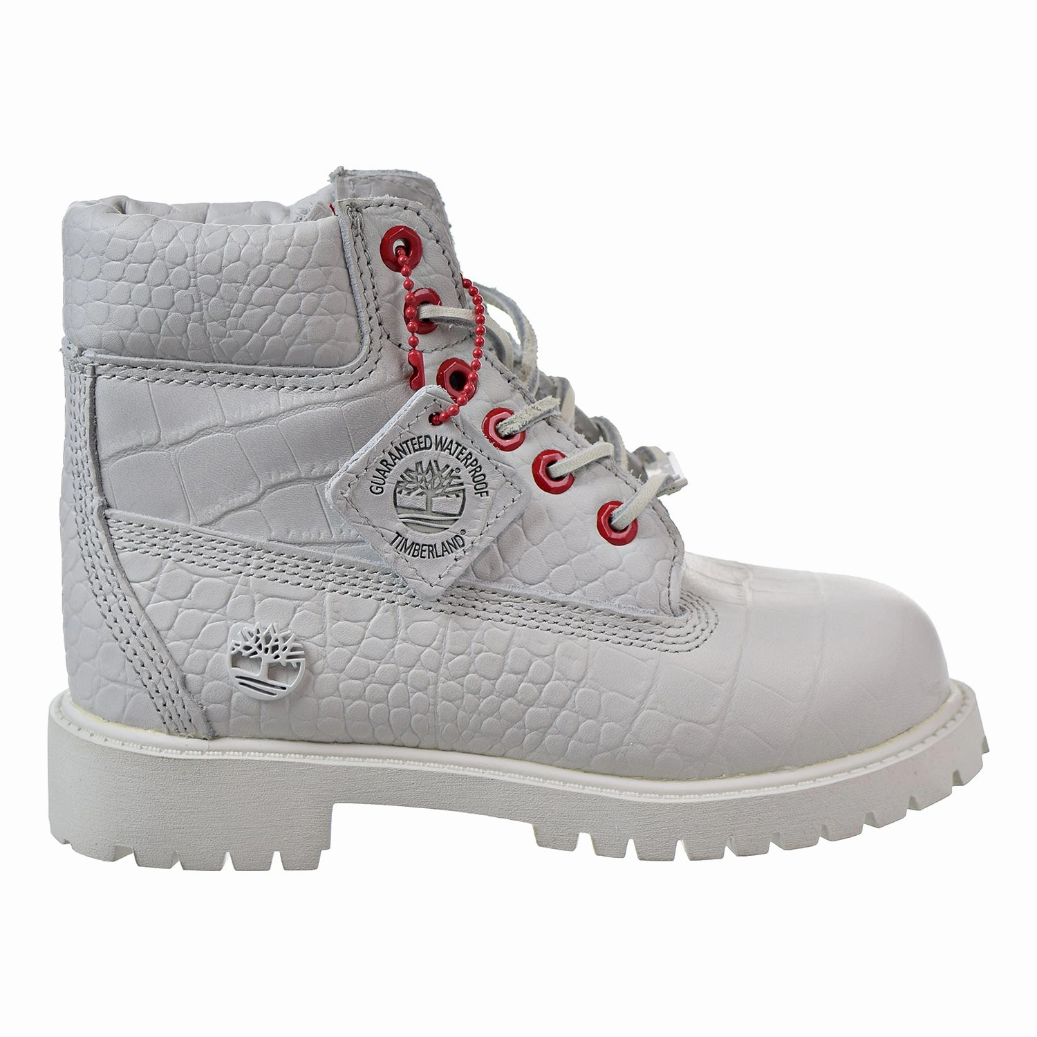 Timberland 6 Inch Youth Little Kids' Boots White Toeless Boots Heels