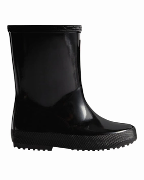 Hunter Original Kids First Gloss Wellington Boots Pointed Toe Flat Boots