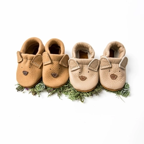 Oat & Flax Bear// Cute Critters Leather Shoes Baby and Toddler Western Style High Heels