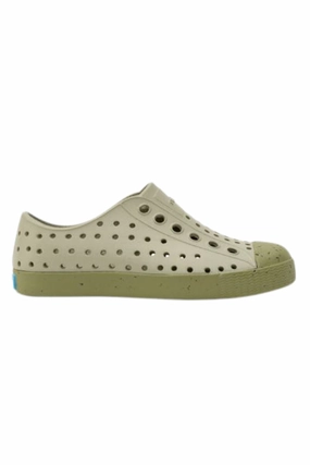 Red Tennis Shoes Native Jefferson Bloom Kids - Elm Green/Iguana Green/Speckles
