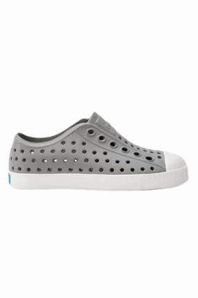 Native Jefferson Youth - Pigeon Grey/Shell White Heel Tennis Shoes
