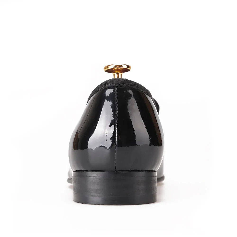 OneDrop Black Patent Leather Handmade Men Party Wedding Banquet Prom Loafers Jessa Loafers