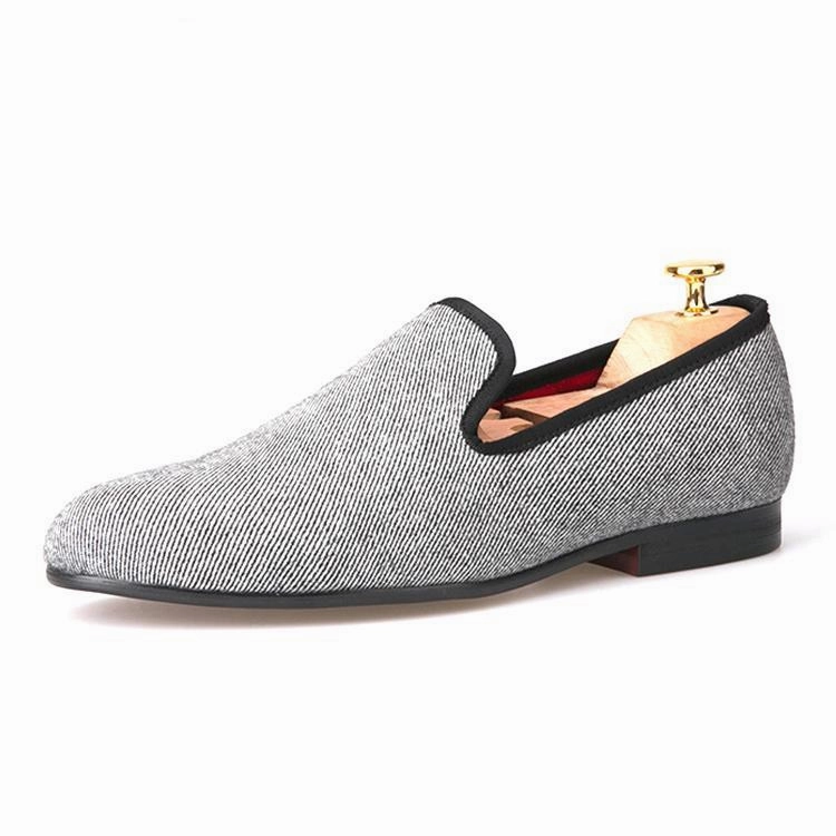 Oliver Cabell Loafers OneDrop Handmade Men Dress Shoes Striped Cotton Fabric Party Wedding Banquet Prom Loafers