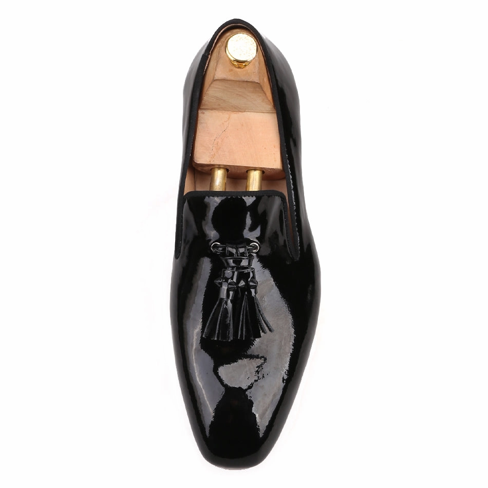 OneDrop Handmade Men Leather Dress Shoes Spikes Tassel Party Wedding Prom Loafers Men's Shoes Loafers