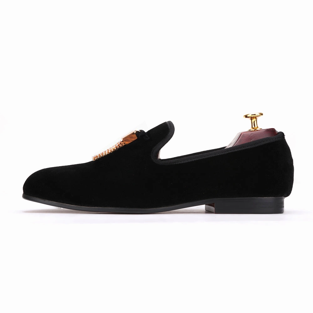OneDrop Handmade Men Velvet And Crystal Tassel Wedding Party Prom Loafers