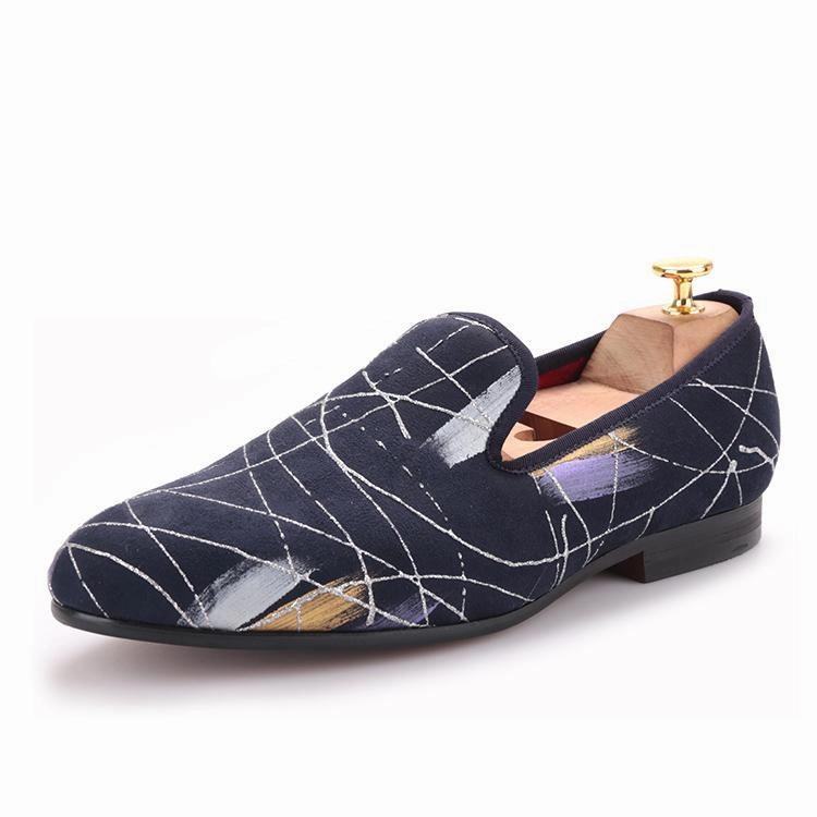 OneDrop Handmade Oil Painting Men Dress Shoes Party Wedding Prom Loafer Vinny Loafers