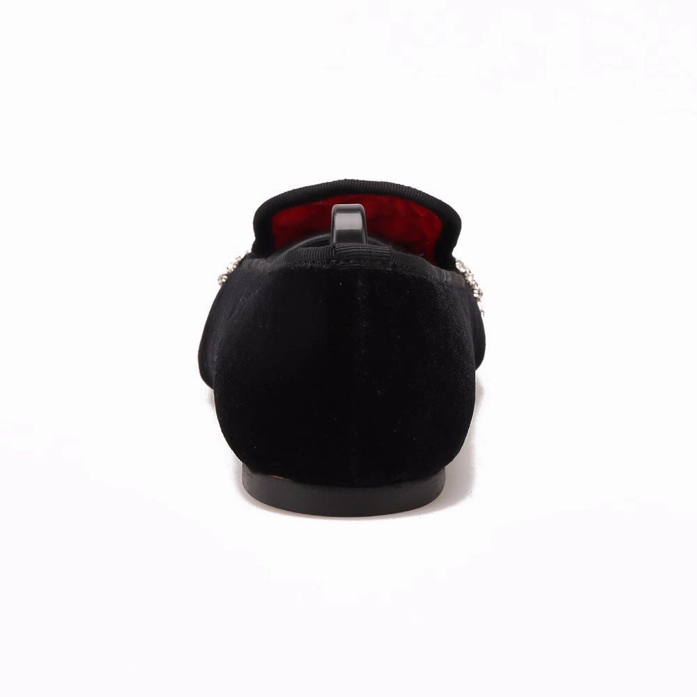 Super Lug Loafers OneDrop Handmade Rhinestone Women Dress Shoes Velvet Party Wedding Prom Loafers