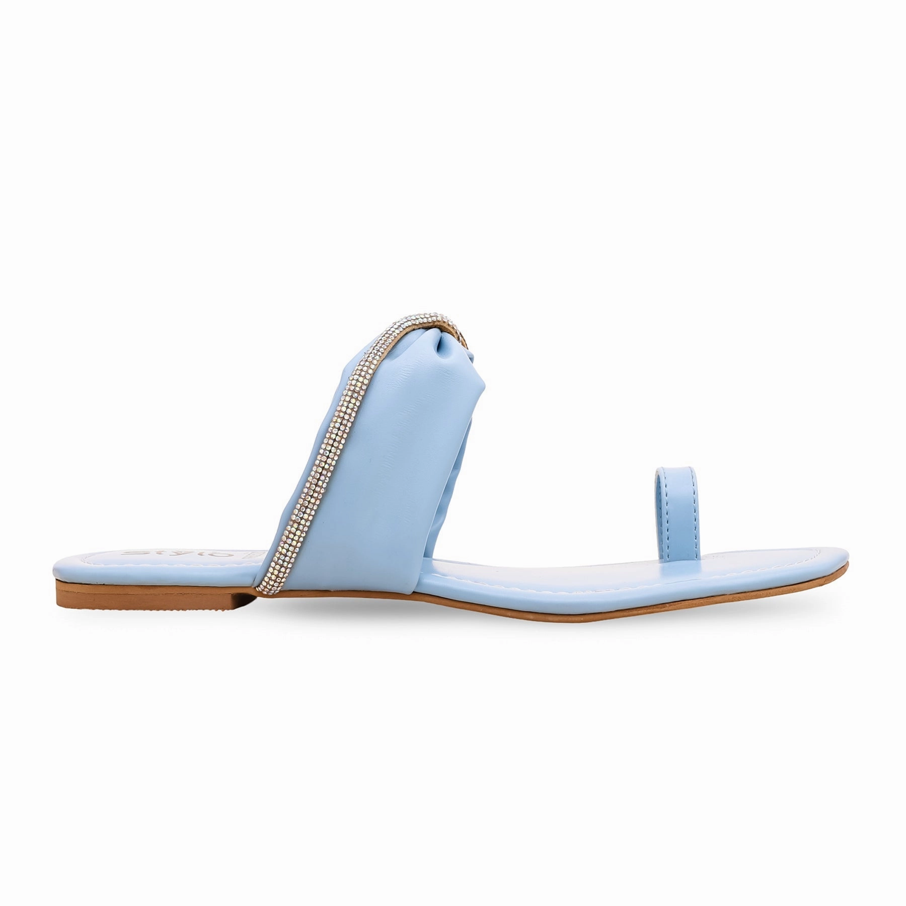 Sky Blue Formal Chappal FR0528 Slingback Shoes Flat