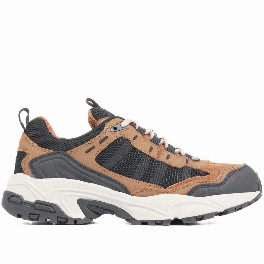 Premium Asics Running Shoes Men's Leather Lace-Up Walking Shoes - SUNT34021 / 321 289 - Brown