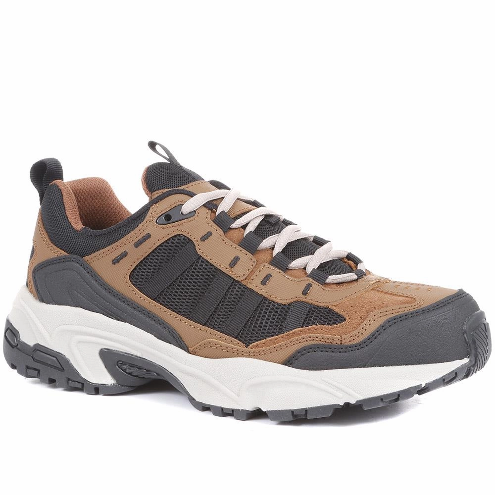 Asics 2020 Running Shoes Men's Leather Lace-Up Walking Shoes - SUNT34021 / 321 289 - Brown