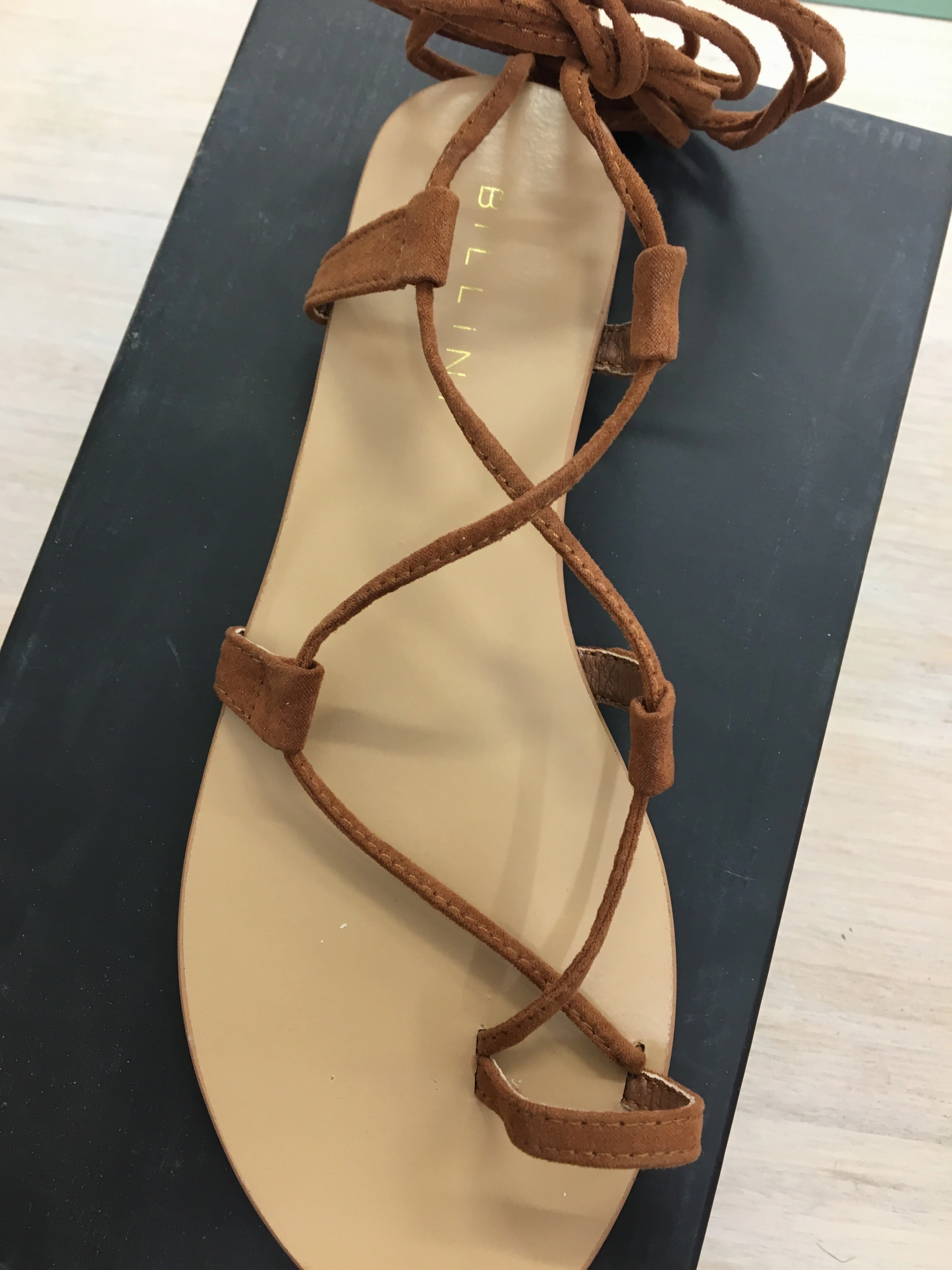 Snow Step Billini Reiss ~ Black ~ Tan ~ Gladiator Sandal