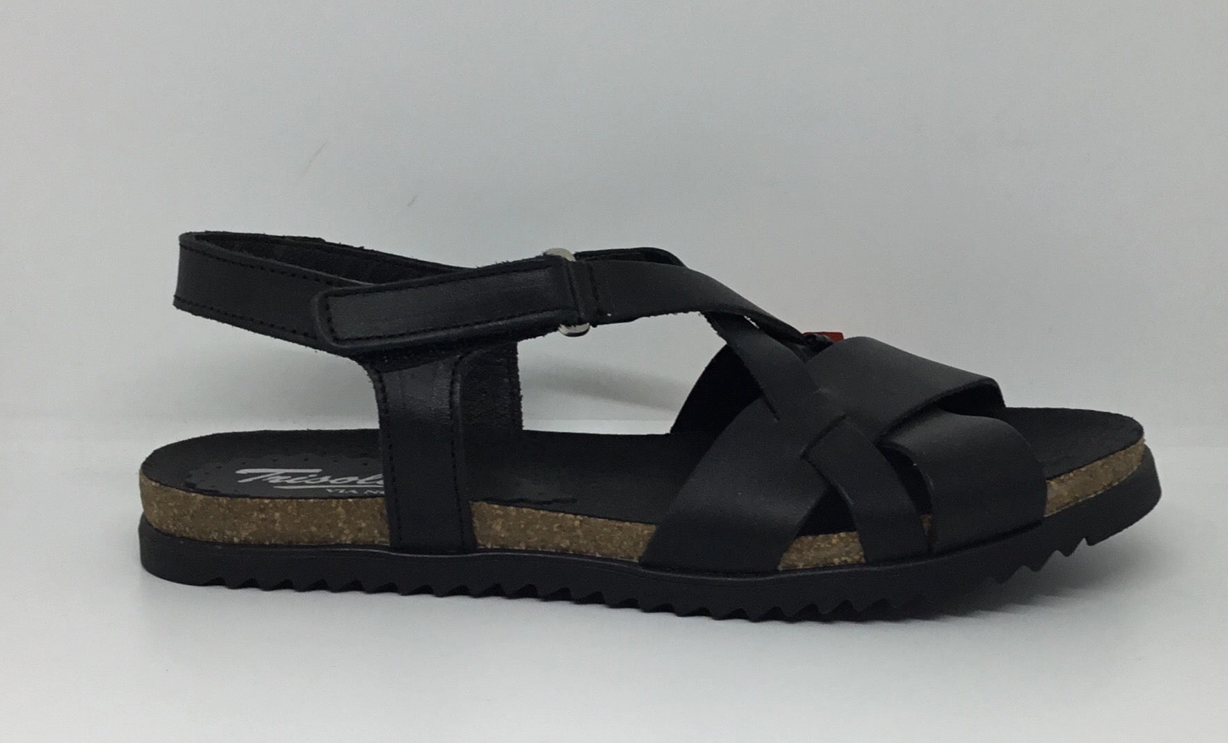 Trisoles Fargo 674 Black Leather Quick Comfort Flat Base