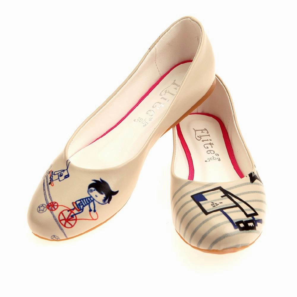 Beauty Walk Dog And Boy Ballerinas Shoes 1014
