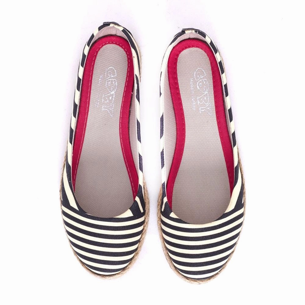 Slim Line Cold Guard Striped Ballerinas Shoes FBR1199