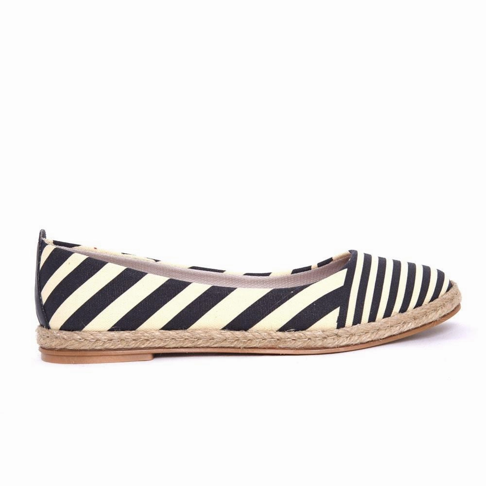 Striped Ballerinas Shoes FBR1199 Heel Safe Hot Mood
