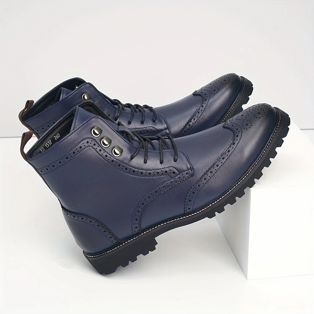 Formal Events Dress Boots For Men | Plus Size High Top Derby Boots Soft Toe Waterproof Work Boots
