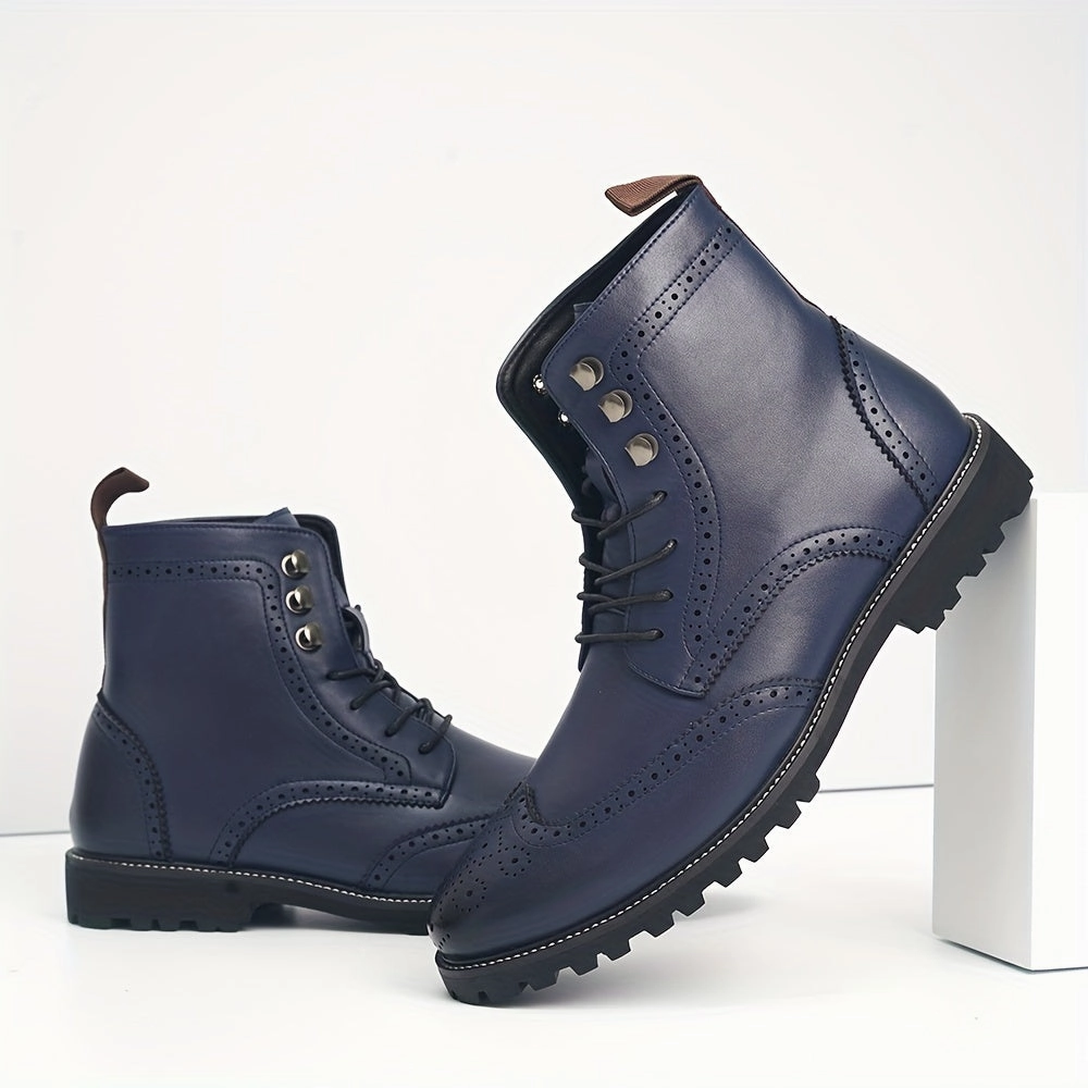 Formal Events Dress Boots For Men | Plus Size High Top Derby Boots Cowboy Style Steel Toe Work Boots