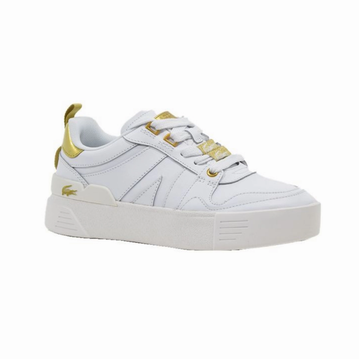 running in a bay area shoes non - competitive LACOSTE 7-45CFA0032216 L002 123 WMN'S (Medium) White/Gold Leather & Synthetic Lifestyle Shoes