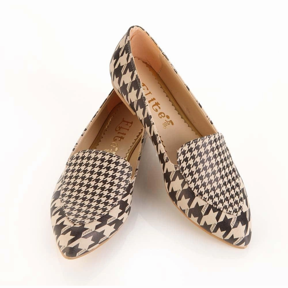 Team Match Gold Tone Pattern Ballerinas Shoes OMR7201