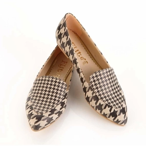 Team Match Gold Tone Pattern Ballerinas Shoes OMR7201