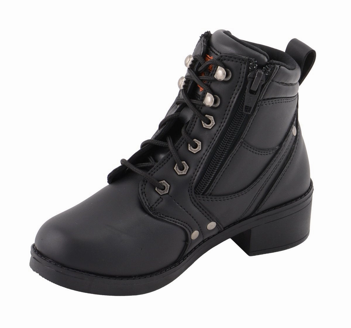 Boots Walmart Milwaukee Leather MBK9265 Boys Black Lace-Up Boots with Side Zipper Entry