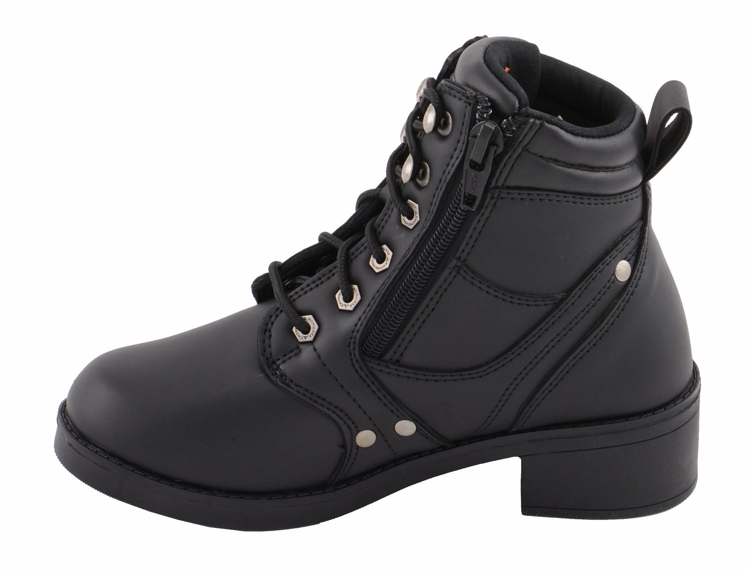 Milwaukee Leather MBK9265 Boys Black Lace-Up Boots with Side Zipper Entry Mucks Boots