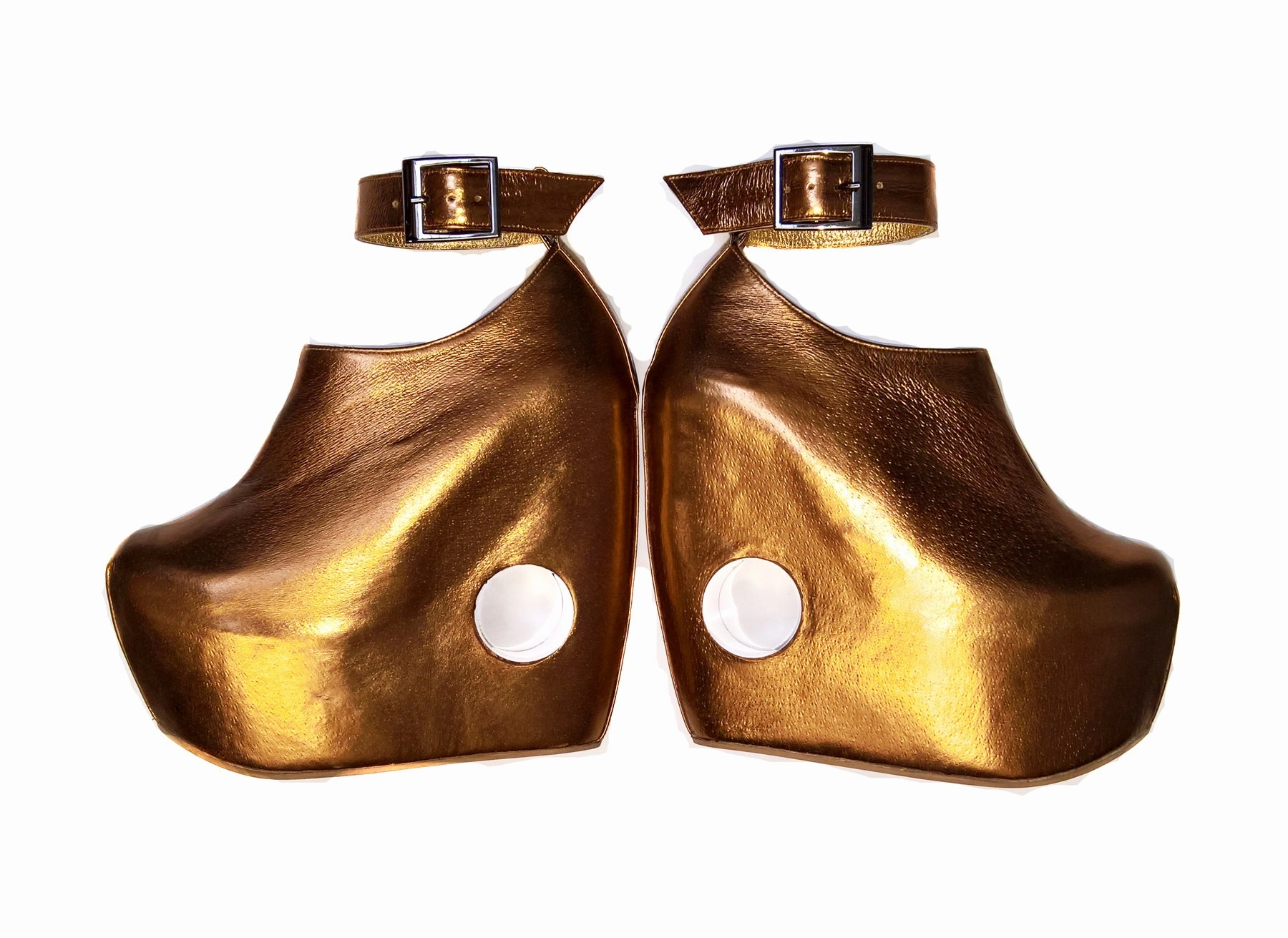 PEEPHOLE Platform Shoes - Bronze Leather & Perspex hole Asics Gel-quantum 360 4 Le Shoes