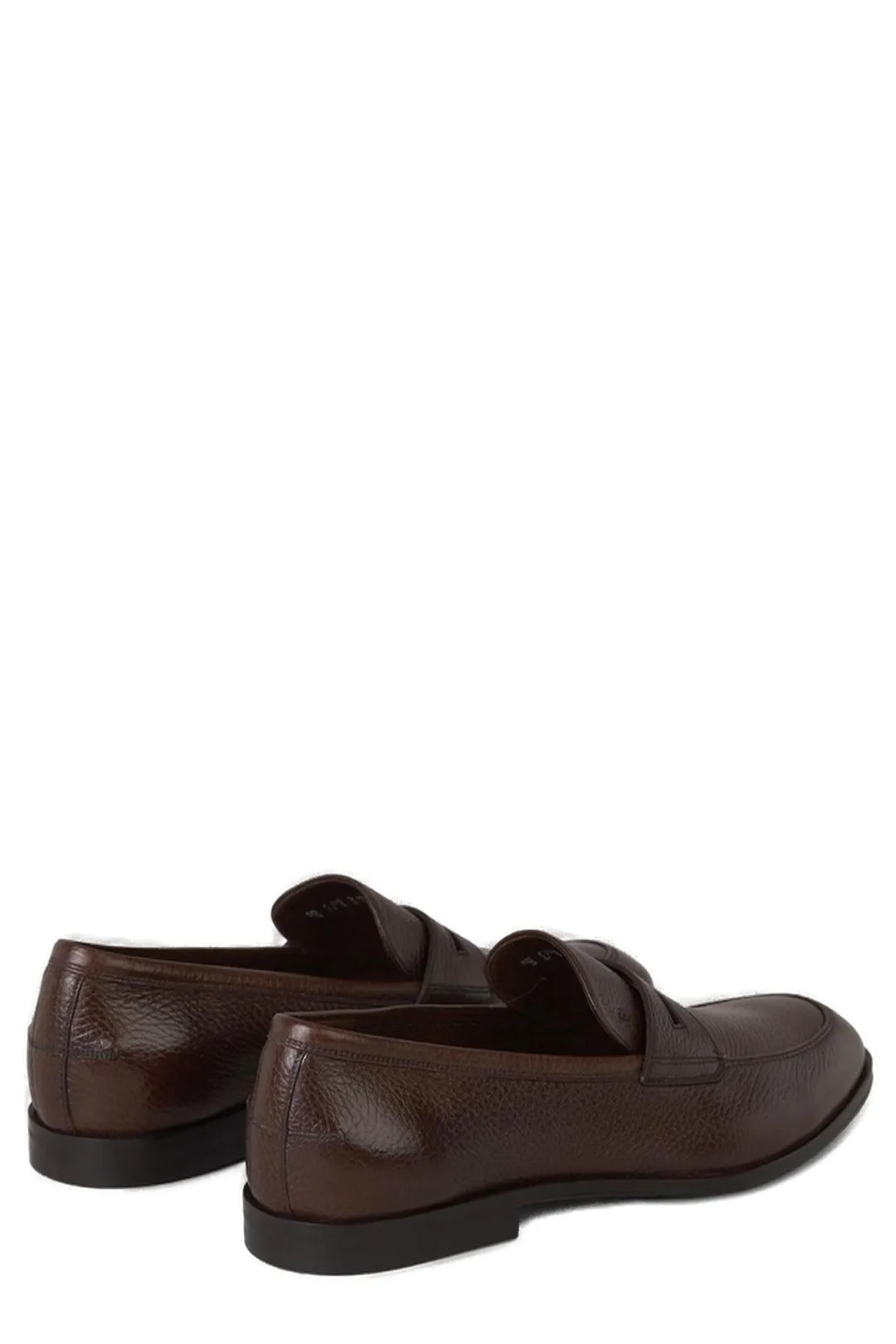 Unlined Loafers Bally Pebbled Round Toe Loafers