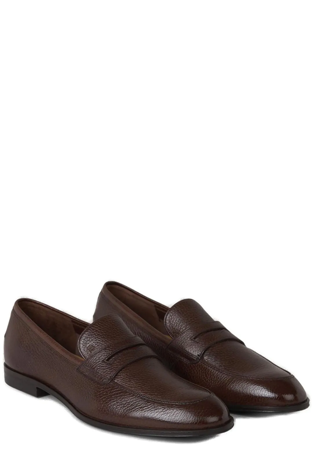 Bally Pebbled Round Toe Loafers Mocassins Loafers