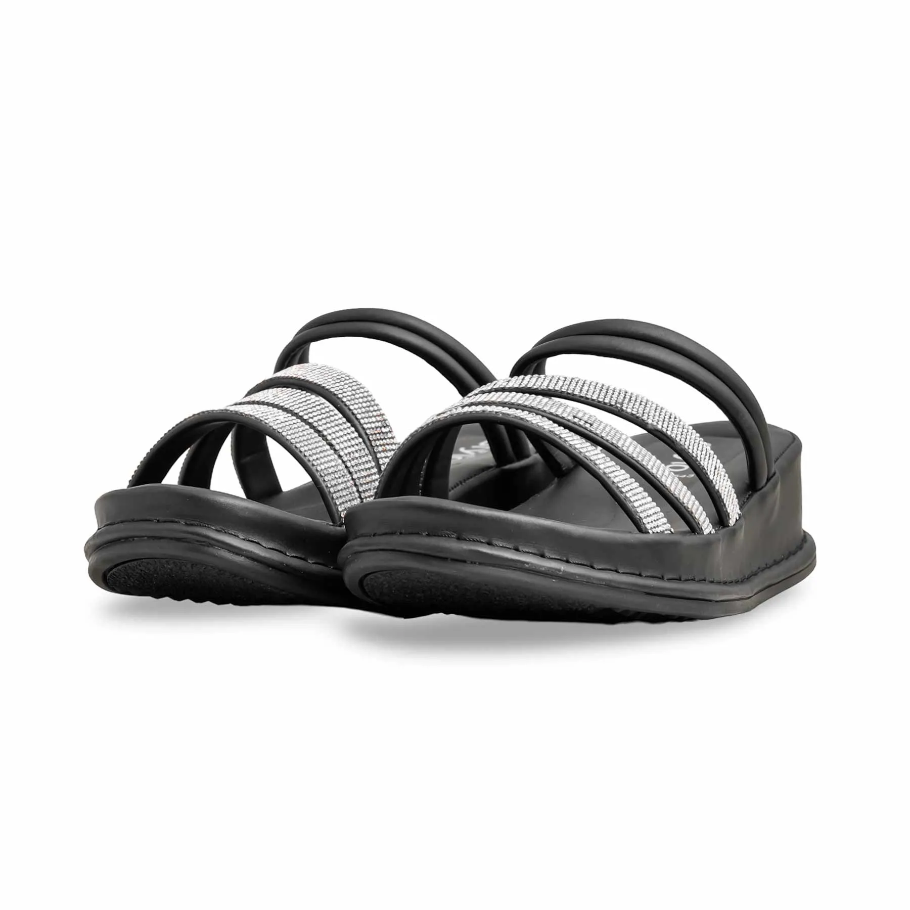 Black Formal Slipper PU0543 Primo Slides