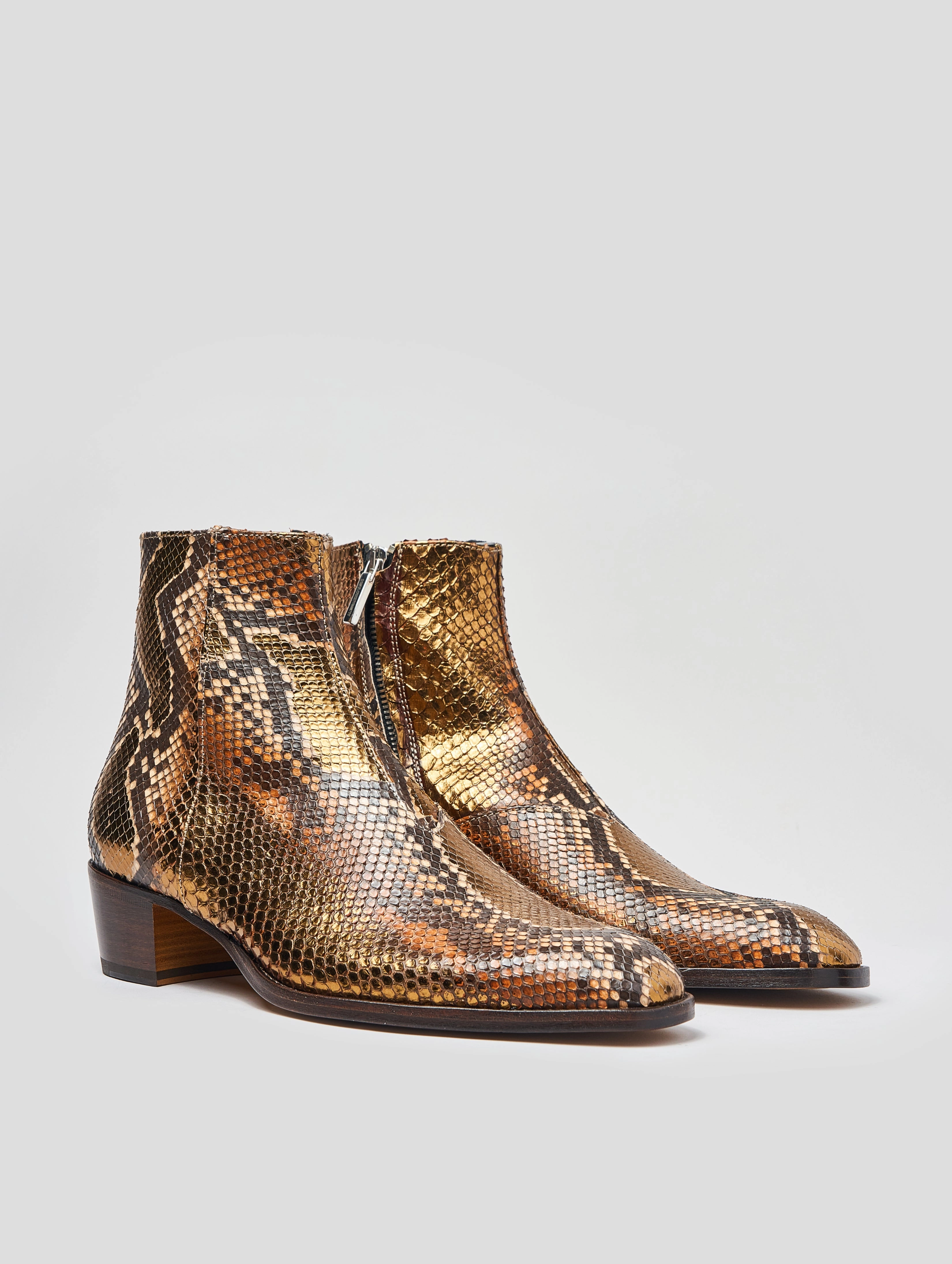 SONNY "SPECIAL EDITION" 40MM ANKLE BOOT IN GOLD SNAKESKIN Muk Boots