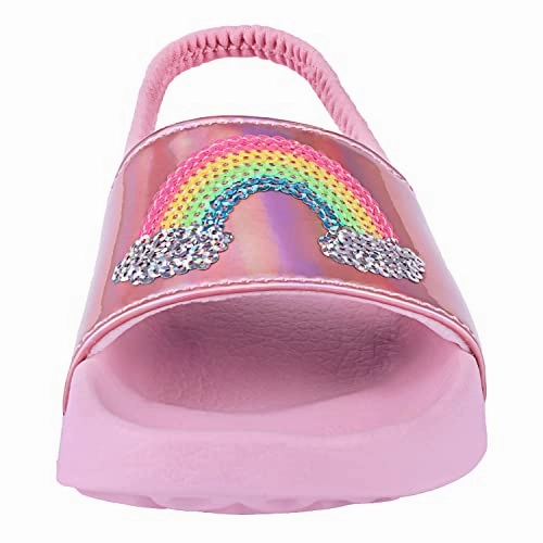 Holographic Girls Flip Flops Summer Sliders | Rainbows | Pink Martini And Slippers