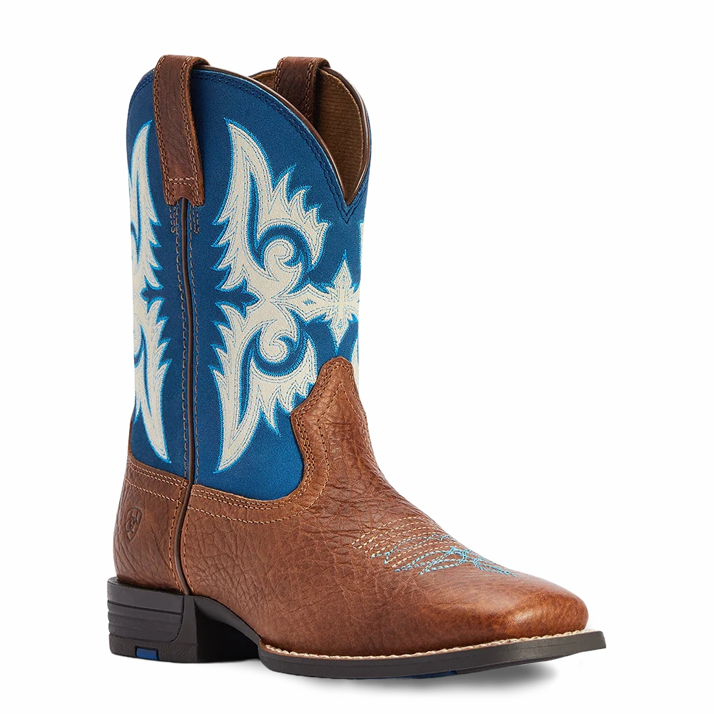 Cavenders Boots 10042597 Ariat Kids Lonestar Western Cowboy Boots - Red Dirt Road/ Blue Waves