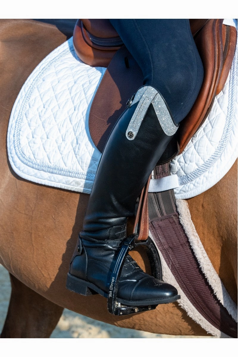 Brogini Girls Como Piccino Long Boots. Silver Top with diamante Cowboy Boots