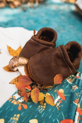 Western High Heels Rust Leather Loafers Shoes Baby and Toddler