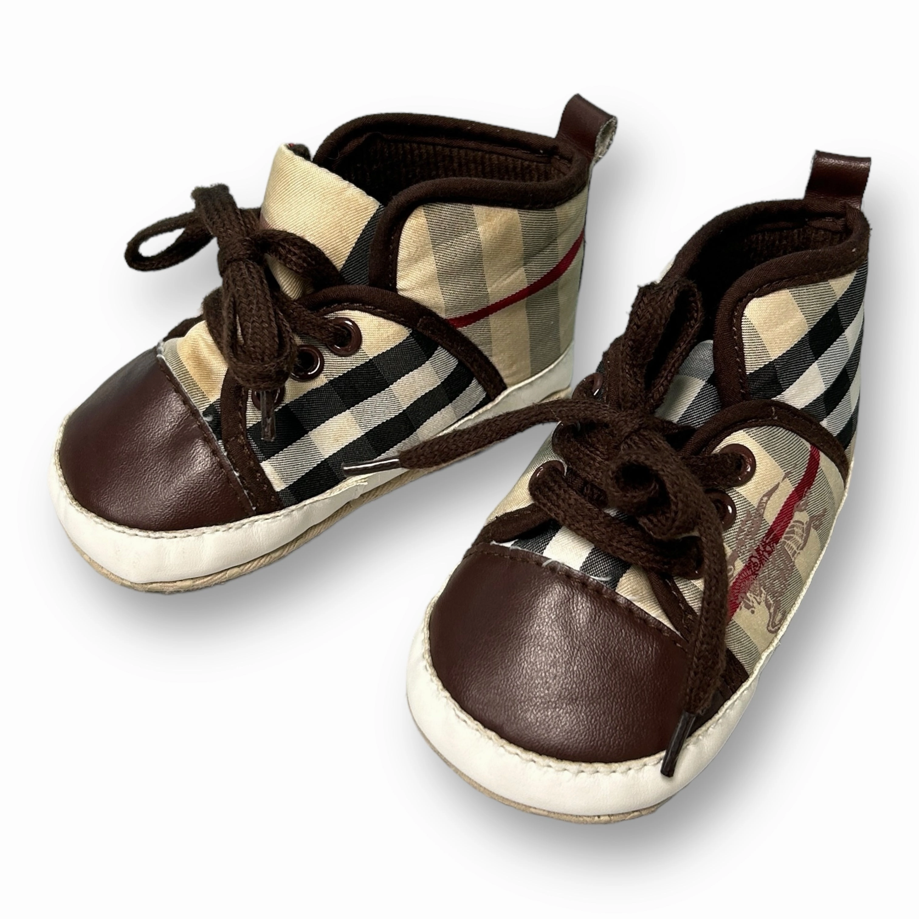 Adidas Shoes Swift Run Beverly Hills Polo Club Baby Boy Shoes 6-9 Months Brown Plaid Soft Sole Boots