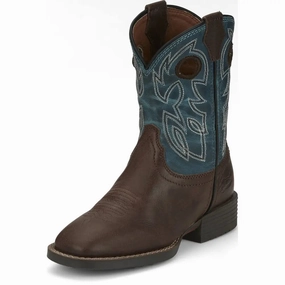 Justin Kid's Boots Bowline Walnut Slip On Composite Toe Boots