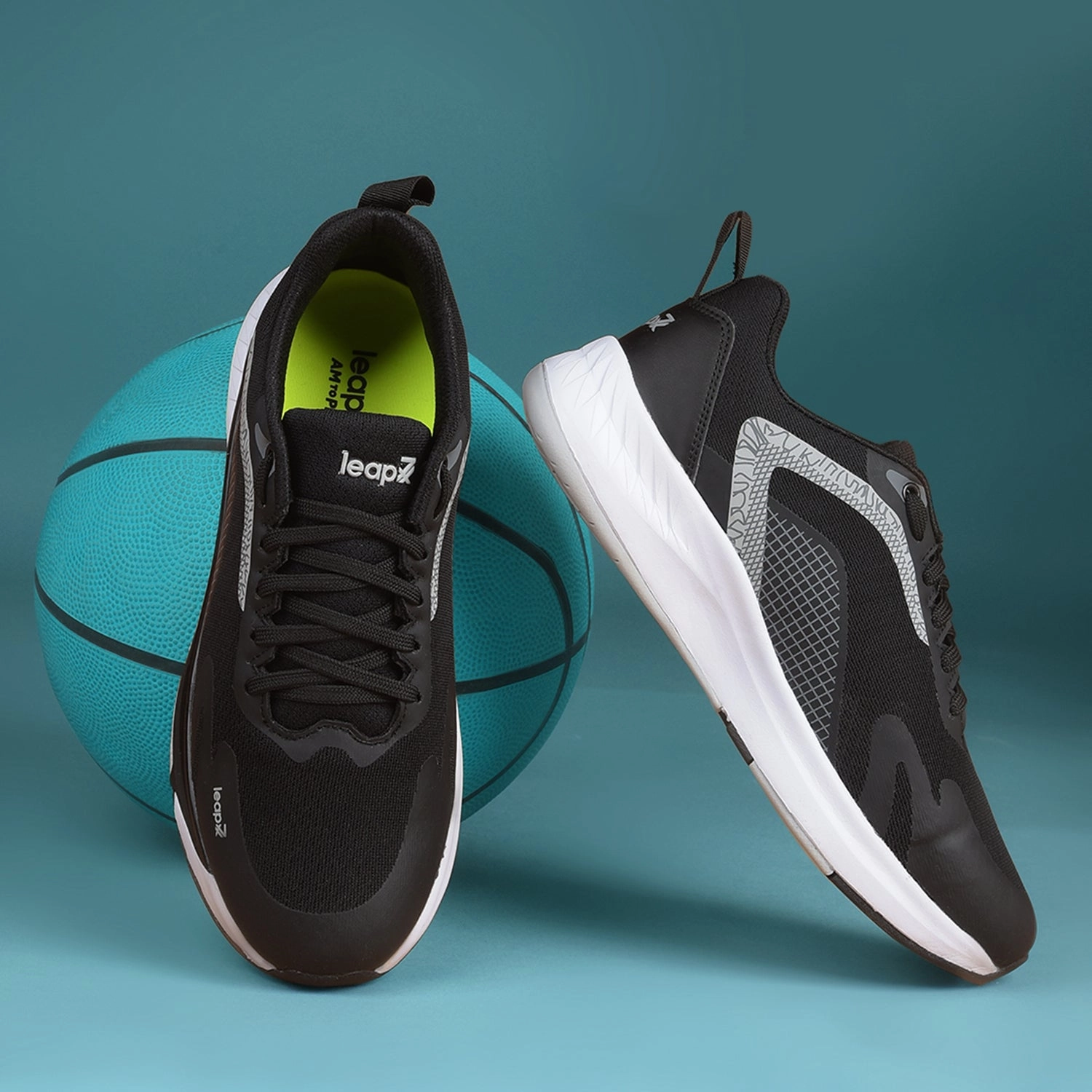 Best Gym Trainer Shoes Leap7x Sports Black Running Shoes For Mens EVELSTER-E By Liberty