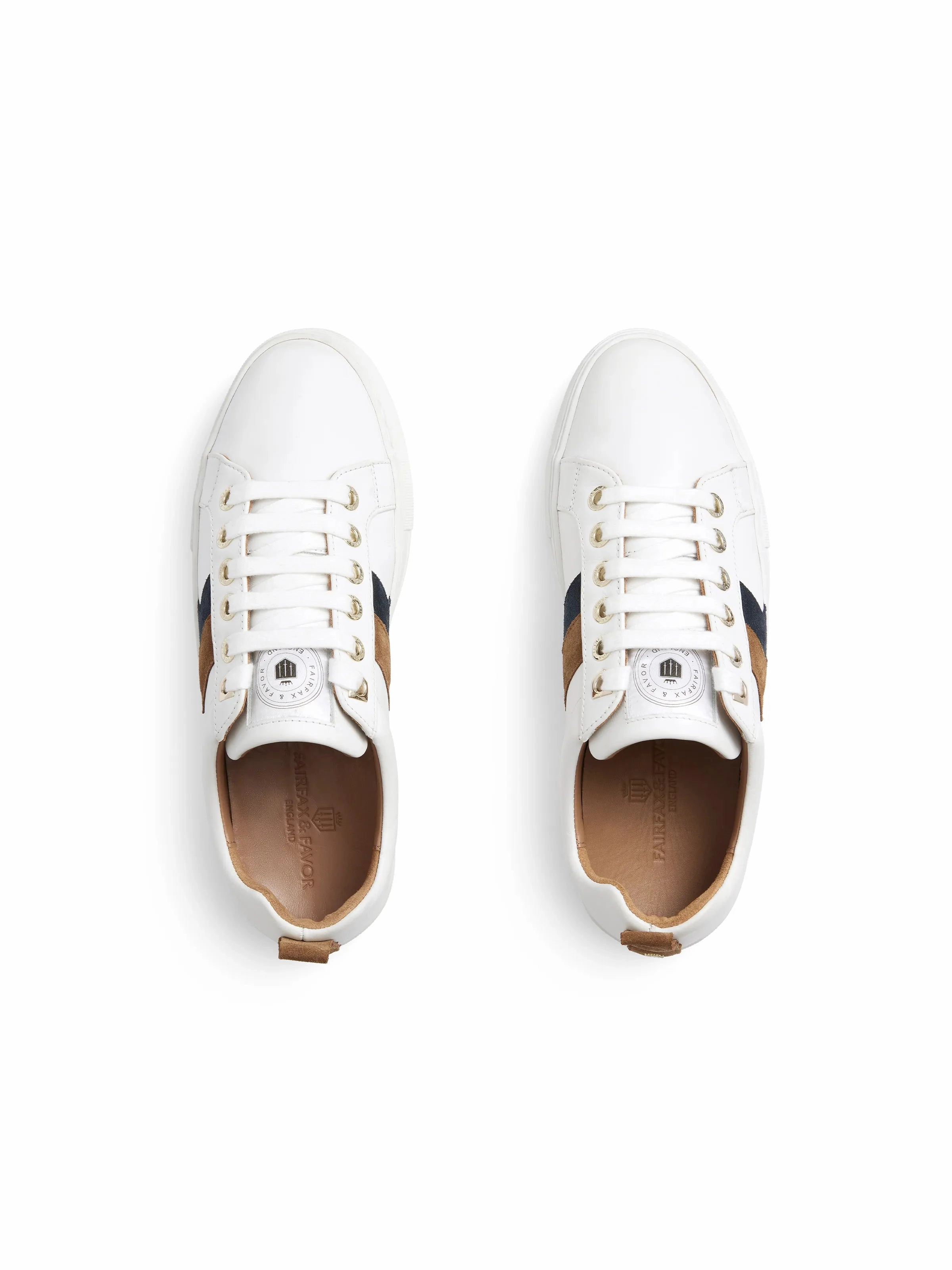 Alexandra Platform - White - Tan & Navy Horsebit Loafers Sale