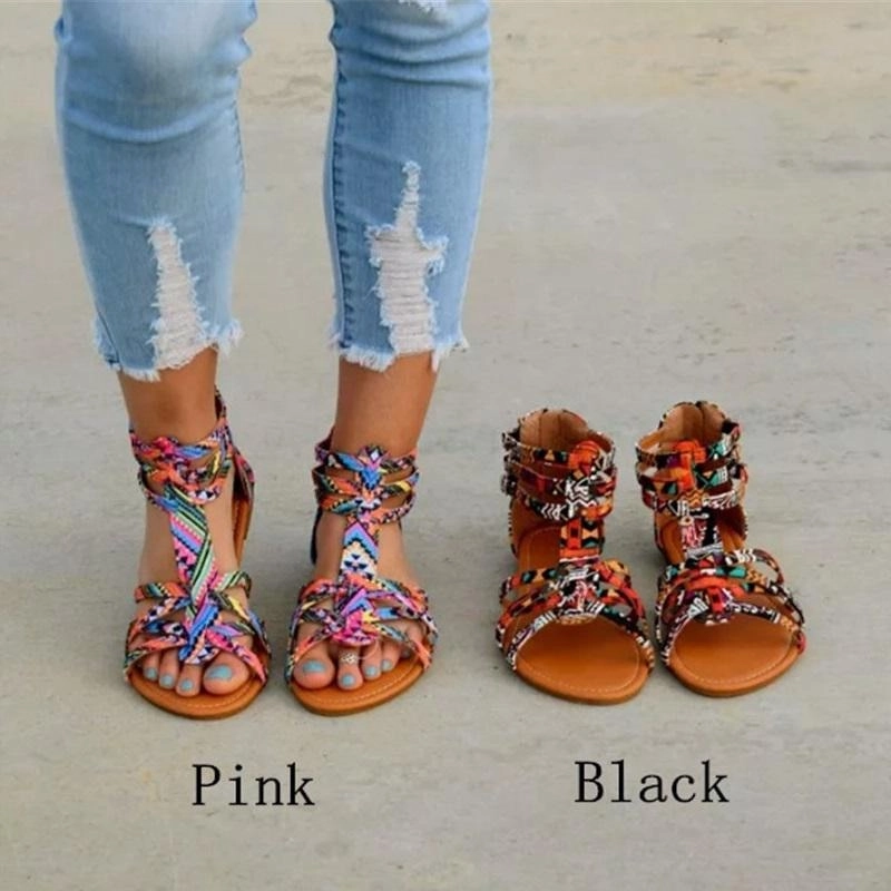 Wide Shoes Flat Feet Purpdrank - 2023 Fashion New Women Summer Women Shoes Bohemia Gladiator Beach Flat Casual Leisure Female Ladies Sandals