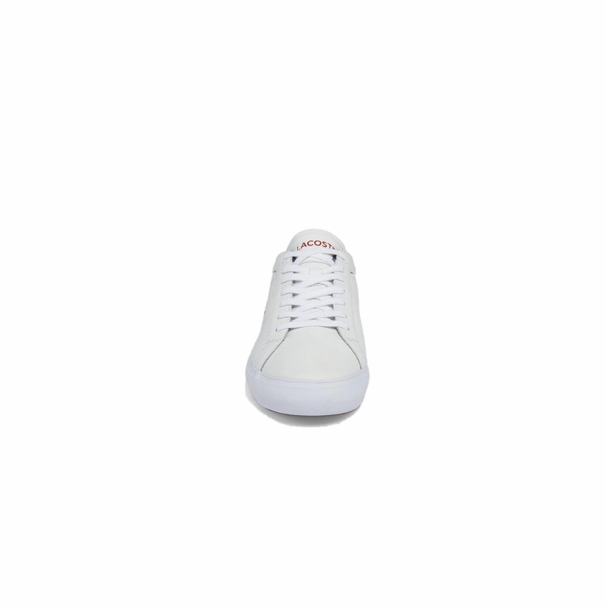 LACOSTE 7-43SMA0034407 POWERCOURT TRI 1SMA MN'S (Medium) White/Navy/Red Leather & Synthetic Lifestyle Shoes Memory Foam Bush Step