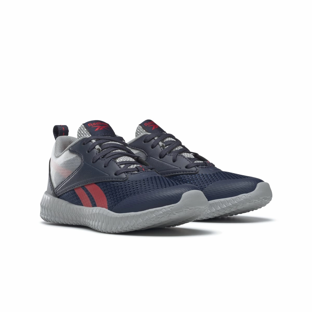 REEBOK GX4002 FLEXAGON ENERGY 3.0 JR'S (Medium) Navy/Grey/Red Textile Running Shoes Quick Fit Simple Style
