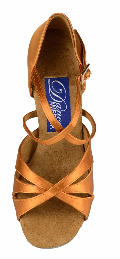 Phoenix Shoe - Dark Tan Satin 2.5" Flare Asics Taka Shoes