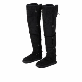 Pierced Thigh-High Suede Shearling Boots ( Made-to-Order ) Kanye Adidas Shoes