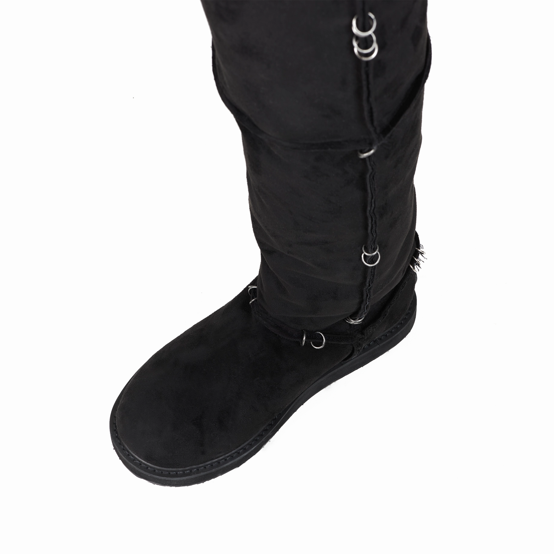 Pierced Thigh-High Suede Shearling Boots ( Made-to-Order ) Bellingham Shoes Adidas