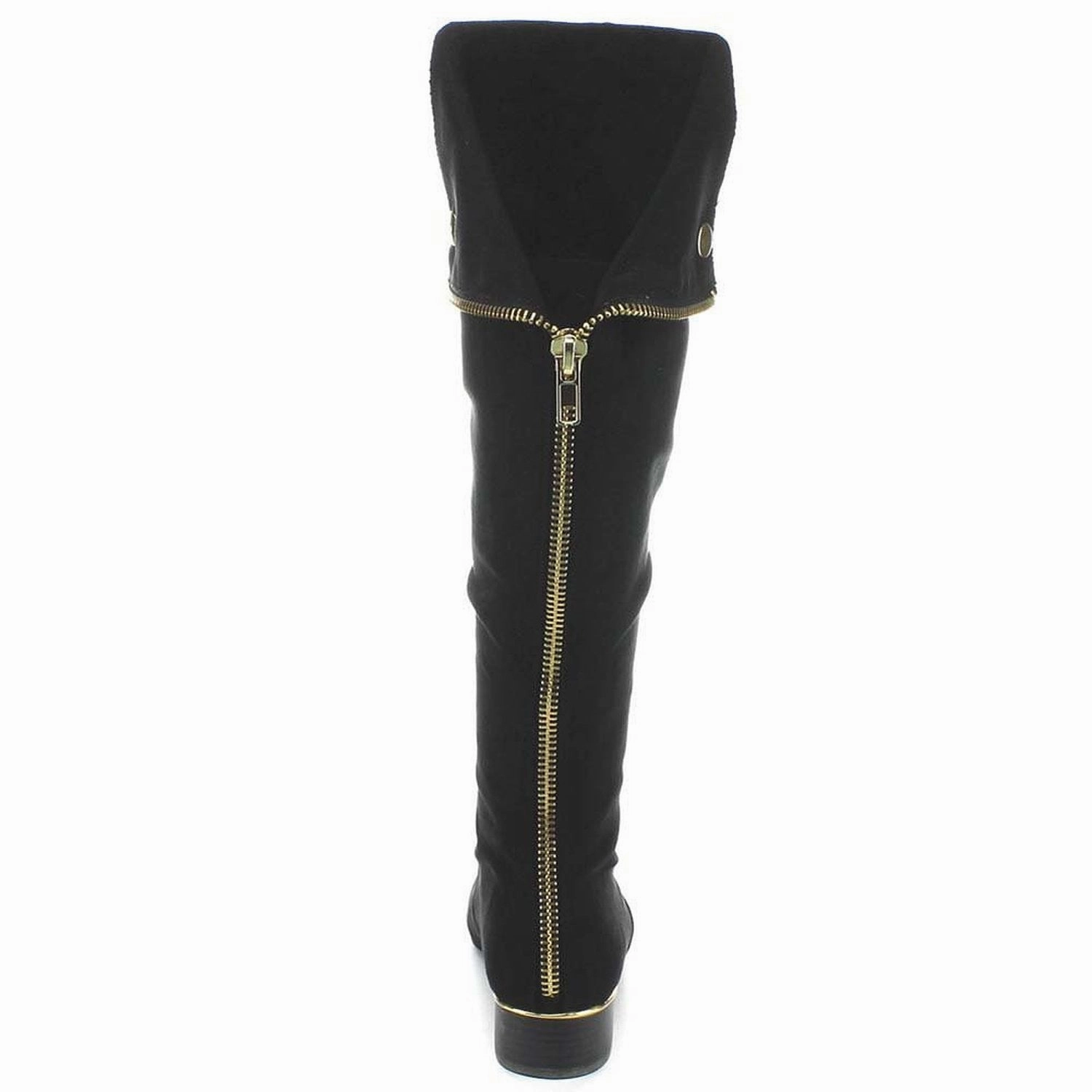 Pirate Back Zipper Black Women's Slouchy Knee-high Vegan Boots Sperry Tall Rain Boots