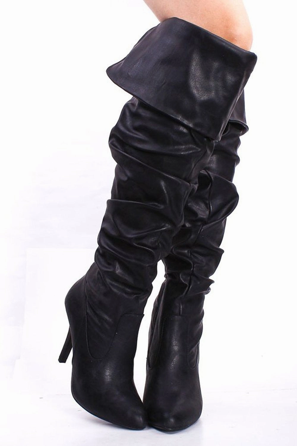 Pirate Ruched Fold Over Sexy Slouchy Boots Fourever Funky Sweet Honey Rain Boots