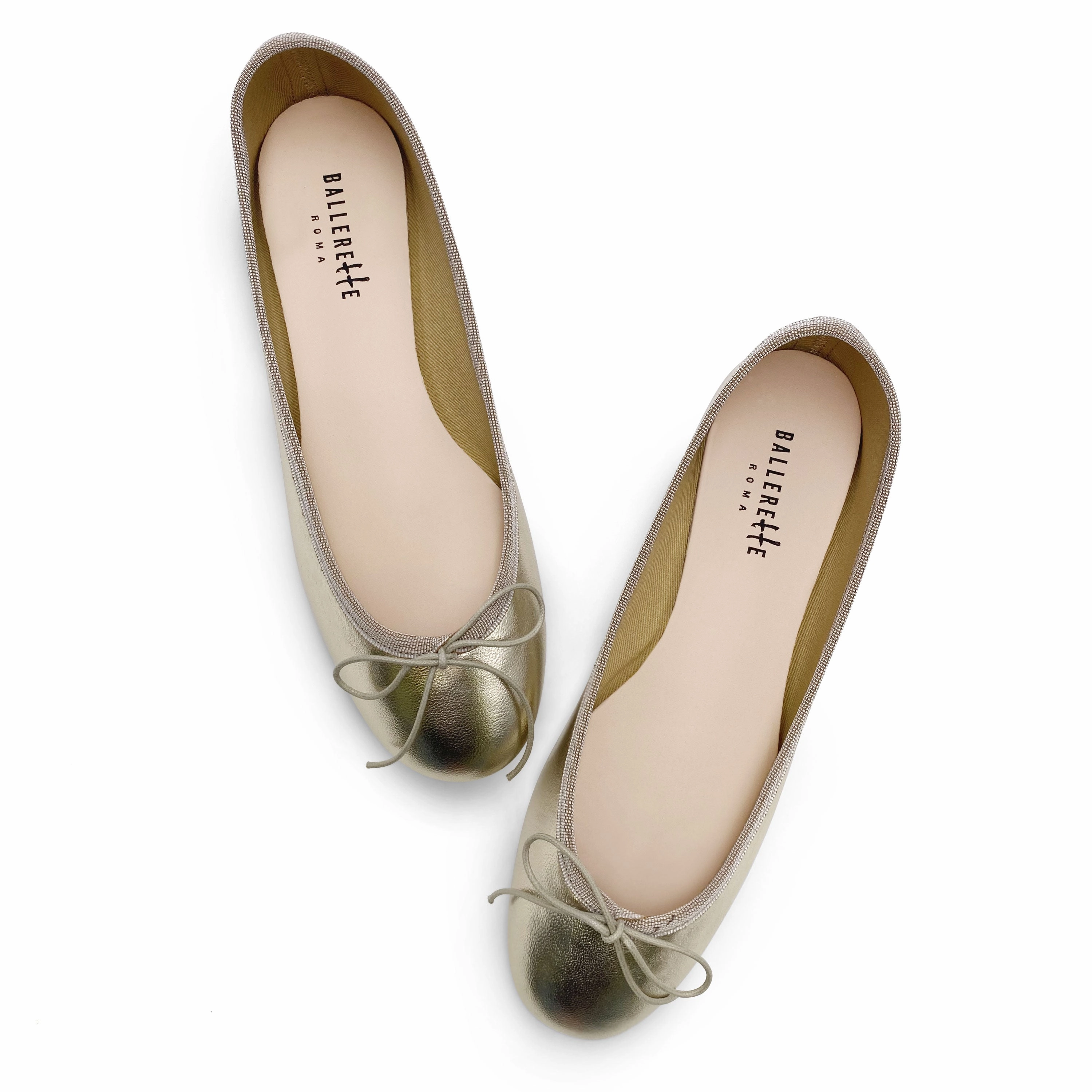 Platinum metallic leather ballet flats Guys Dress Shoes With Jeans