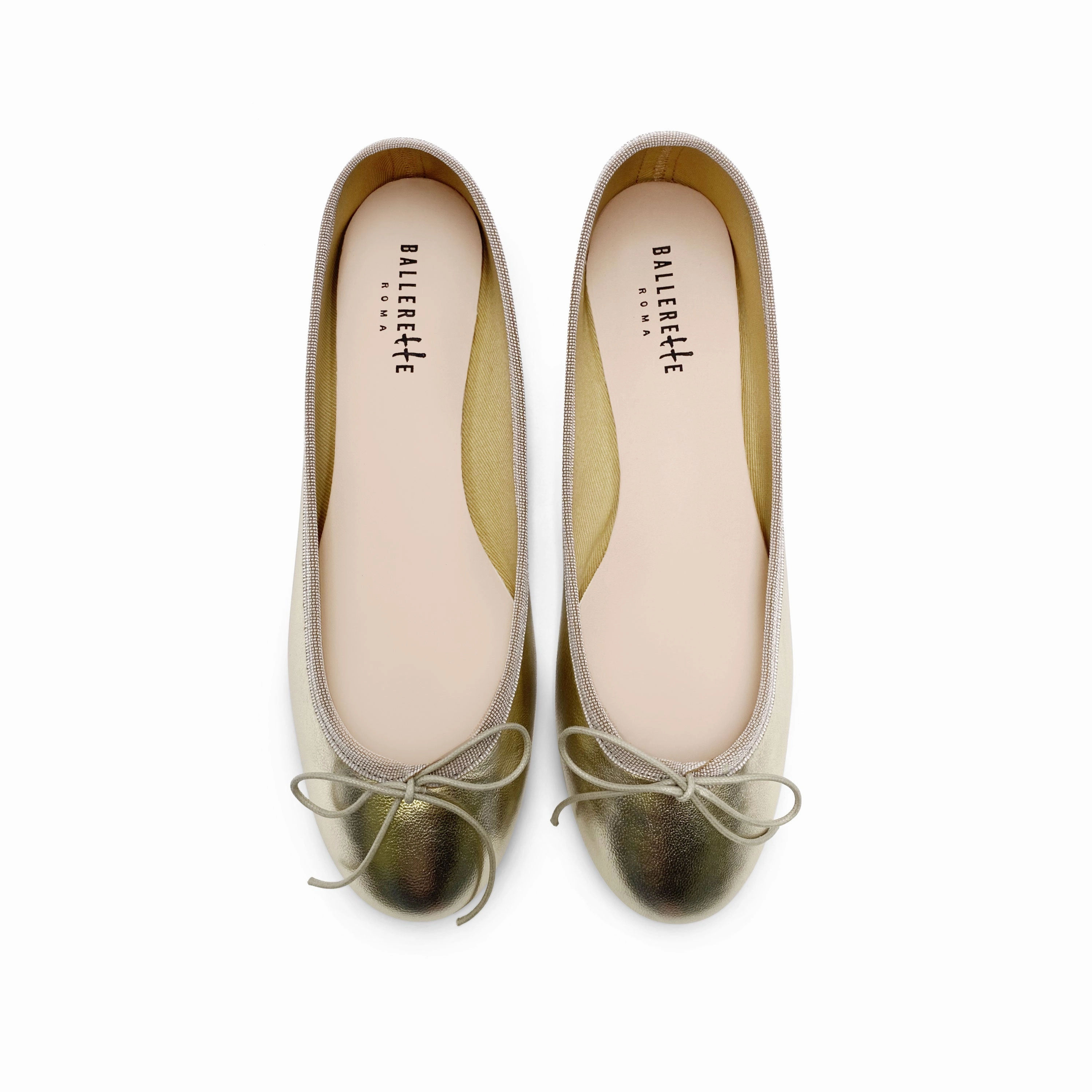 Pants With Dress Shoes Platinum metallic leather ballet flats